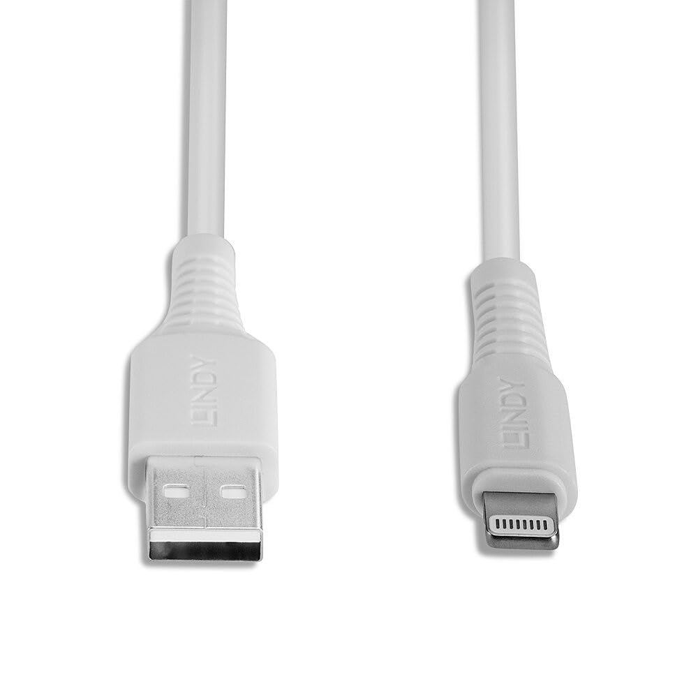 LINDY 0.5m USB to Lightning Cable white Charge and sync Cable for iPhone iPad & iPod