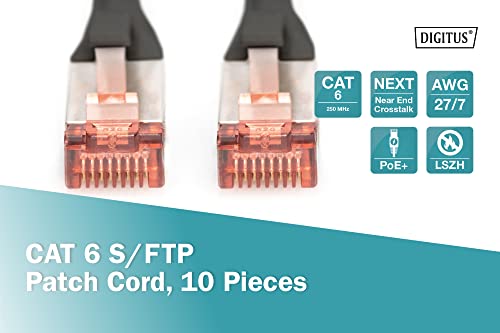 Digitus DK-1644-0025-BL-10 câble de réseau Noir 0,25 m Cat6 S/FTP (S-STP)