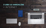 I-TEC USB-C Metal 3-Port HUB with Gigabit Ethernet Adapter 1xUSB-C to RJ-45 3xUSB 3.0 Port LED-Anzeige compatible with TB 3