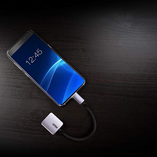 ATEN UC3002A-AT câble vidéo et adaptateur USB Type-C VGA (D-Sub) Noir, Argent
