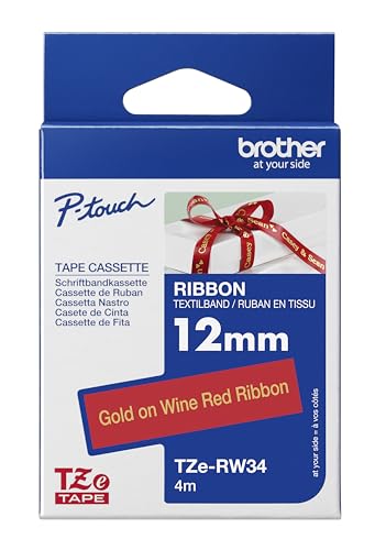 BROTHER Ruban tissus Or sur Bordeaux 12mm (4m)