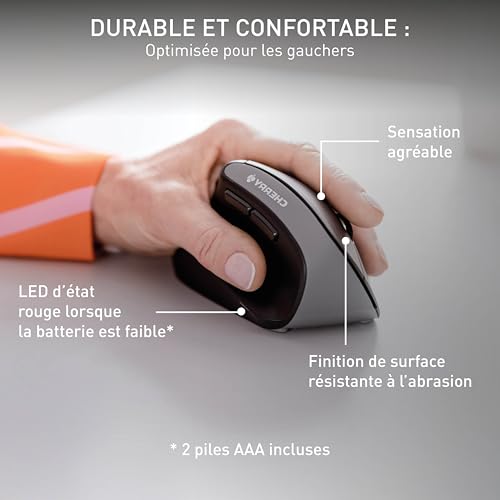 CHERRY Souris MW-4500 LEFT sans fil USB noire