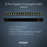 NETGEAR 16PT GE UNMANAGED SWITCH SOHO GS316