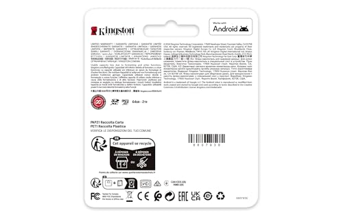 KINGSTON 64Go microSDXC Canvas Go Plus Gen4 200Mo/s A2 U3 V30 Card + Adapter