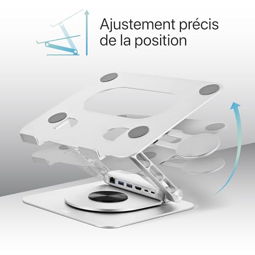 TNB iClick 360 adjustable notebook stand with detachable 6in1 hub aluminum