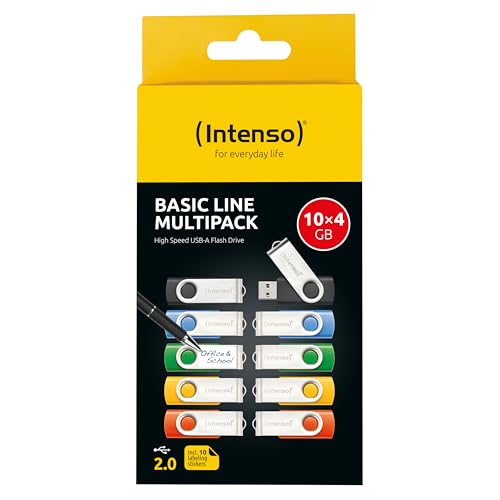 INTENSO Clé USB 2.0 Basic Line - Pack de 10 x 4 Go