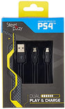 STEELPLAY Cable Dual Play & Charge Pour Manettes Noir PS4