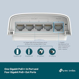 TP-LINK SG2005P-PD Switch IP55 5p Gigabit entrée PoE++/ 4 sorties PoE+