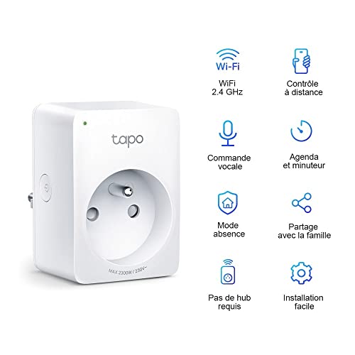 TP-Link TAPO P100M Prise intelligente 2300 W Maison, Bureau Blanc