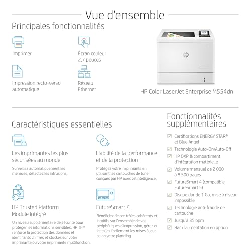HP Color LaserJet Enterprise M554dn produit neuf emballage abimé A4 color laser USB 33ppm (P)