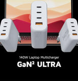 XTORM Chargeur mural écologique XEC140 140 W 4 ports USB-A USB-C PD certifié GRS