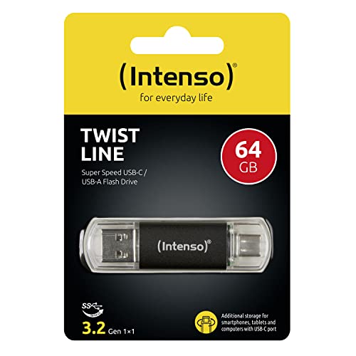 INTENSO Clé USB  3.2 Twist Line - 64 Go Type-C et Type-A