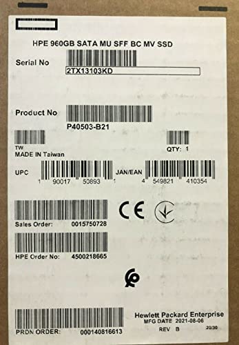 HPE 960GB SATA MU SFF BC MV SSD