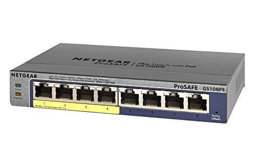 NETGEAR GS108PE Switch Prosafe+  8 Gigabit /4 PoE manageable