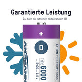 ANSMANN Accu lithium Mono D, 2 pièces, rechargeables Type-C, 1,5 V