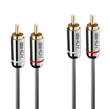 LINDY Cromo Line Audio Cable Stereo RCA-RCA M-M 0.5m anthrazit