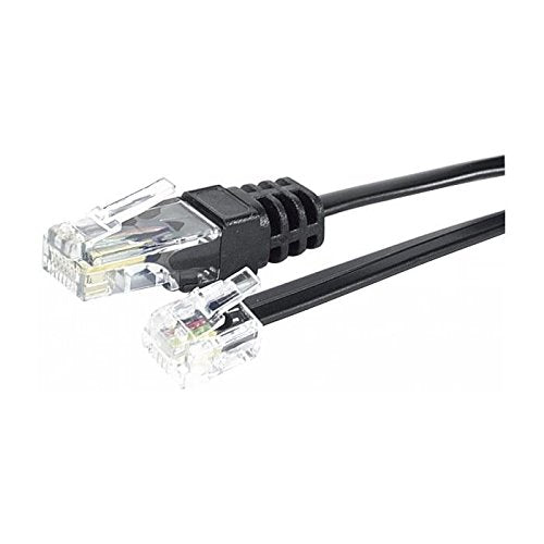 Cordon téléphonique RJ11 / RJ45 noir - 2 m