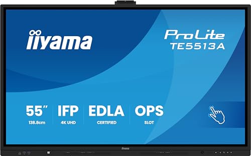 iiyama TE6513A-B1AG Panneau Plat Interactif IFP 65" IPS 4K IR 40 points 450cd Android 14 Google EDLA 2x20W WiFi VESA