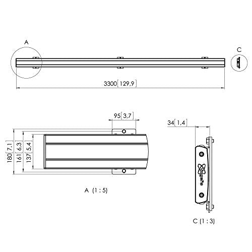 PFB 3433/Interface bar 3315mm - black
