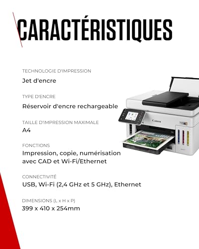 CANON MAXIFY GX6150 MegaTank MFP colour inkjet CISS Legal 216x356mm A4 24ipm Print 350sheets USB Wi-Fi LAN