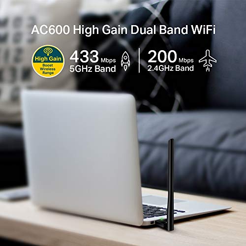 TP-Link ARCHER T2U Plus Clé USB WiFi 5  AC600 antenne Pivot.