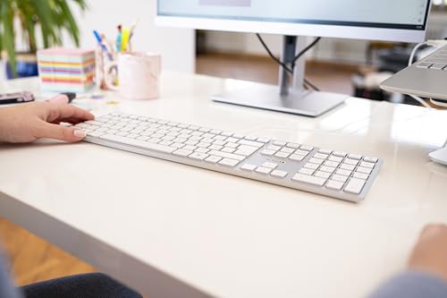 CHERRY Clavier KC 6000 SLIM USB EU argent/blanc