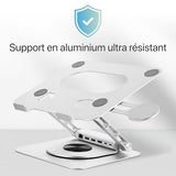 TNB iClick 360 adjustable notebook stand with detachable 6in1 hub aluminum