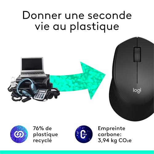 LOGITECH M280 Mouse right-handed optical 3 buttons wireless 2.4 GHz USB wireless receiver black