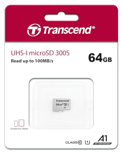 TRANSCEND 64Go UHS-I U1 microSD sans adaptateur SD pour smartphone / tablette