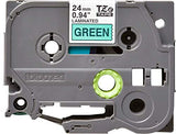 Ruban laminé standard BROTHER Noir/Vert 24mm - TZE-751