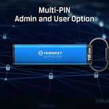 KINGSTON 32Go IronKey Keypad 200 FIPS 140-3 Lvl 3 Pending AES-256 Encrypted