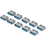 Lot de 10 bouchon-cadenas USB type A Codage bleu