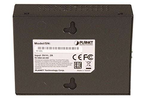 PLANET VC-231 convertisseur de support réseau 100 Mbit/s Noir