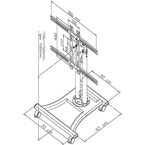 NEOMOUNTS PLASMA-M1200 Chariot pour écran 42-70p