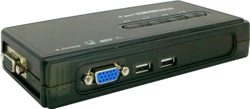 KVM switch VGA/USB 4 ports avec câbles démontables