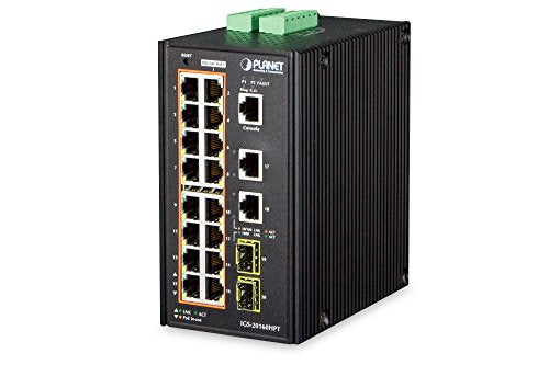 PLANET IGS-20160HPT commutateur réseau Géré L2/L3 Gigabit Ethernet (10/100/1000) Connexion Ethernet, supportant l'alimentation via ce port (PoE) Bleu, Blanc
