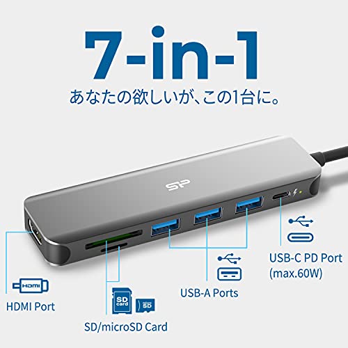 SILICON POWER Boost SU20 Docking station 7in1 USB USB-C HDMI SD card