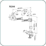 AAVARA Bras à pincer TC210 - 1 écran