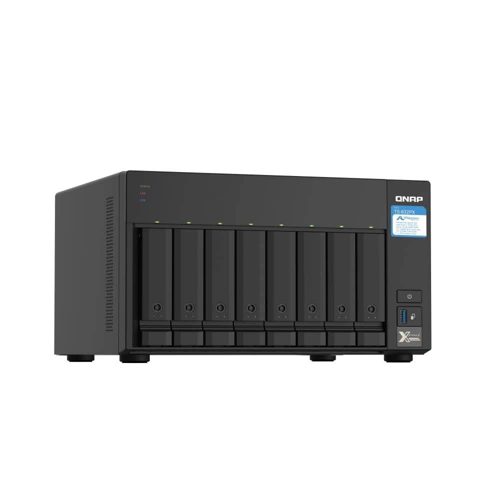 Desktop 8Bay NAS 4GB RAM 2x2.5Gbe Black