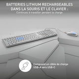 CHERRY Pack clavier & souris DW 9100 sans fil blanc/argent