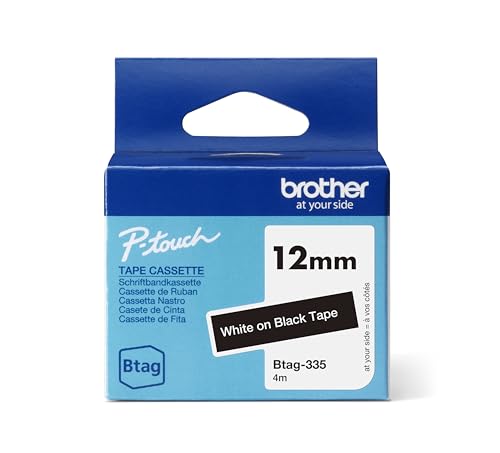 BROTHER BTAG335 Ribbon 12MM White on Black