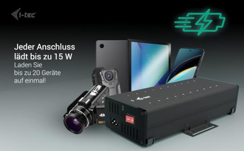 I-TEC USB-C/USB-A Metal Charging+Data HUB 15W per port 20x USB-C integrated power adapter 360W