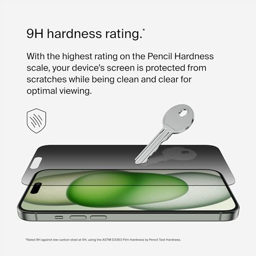 BELKIN ScreenForce Pro TemperedGlass Privacy AM Screen Protection for iPhone 15 Plus/14 Pro Max