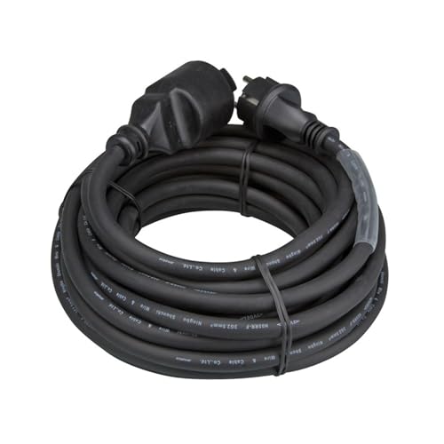 Rallonge secteur tripolaire noire 2,5 mm2 - 15,0 m