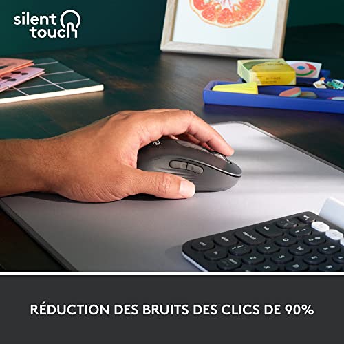 LOGITECH Signature M650 L LEFT Mouse large size left-handed optical 5 buttons wireless Bluetooth 2.4 GHz GRAPHITE