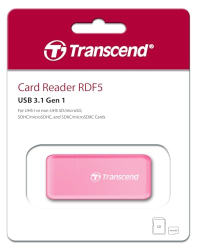 TRANSCEND TS-RDF5R Transcend card reader USB 3.1 Gen 1 SD/microSD pink
