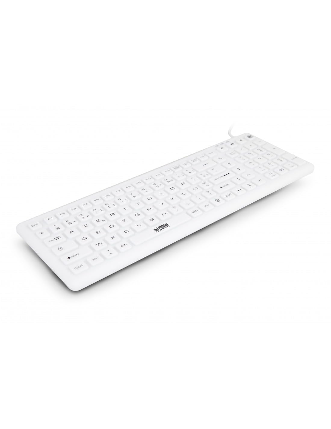 URBAN FACTORY USB wired keyboard ABS silicone White Antimicrobial treatment QWERTY