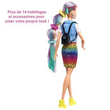 Leopard Rainbow Hair Doll BARBIE GRN81