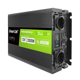 Green Cell Przetwornica napicia PowerInverter LCD 12 V 500W/1000W Przetwornica samochodowa z wywietlaczem - czysty sinus adaptateur de puissance & onduleur Auto