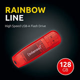 INTENSO Clé USB 2.0 Rainbow Line - 128 Go Rouge